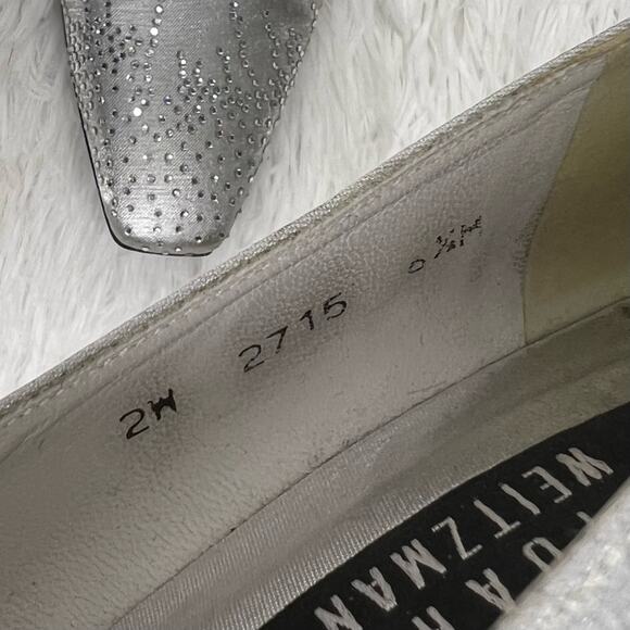 STUART WEITZMAN / vintage metallic silver jewel embellished pump heels / 6.5 - Picture 9 of 11